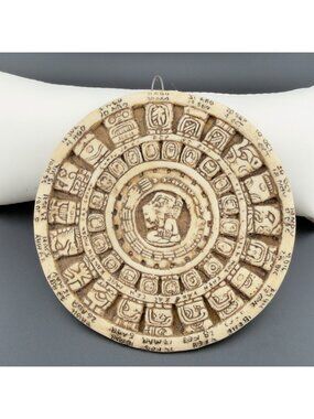 Aztec/Mayan Stone Sun Calendar Wall Hanging Wall Plaque Mexican Art 5"